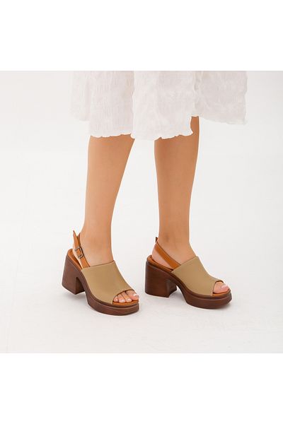 Tamer Tanca Women's Genuine Leather Heeled Sandals 231 204 Bn Sndlt Y22