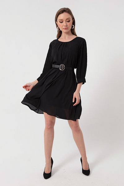 Lafaba Rochie mini cu centură neagră de damă