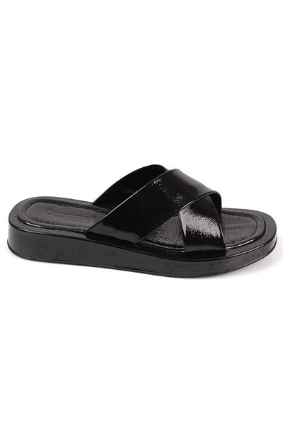 Capone Outfitters Černé dámské pantofle Capone s křížovým popruhem