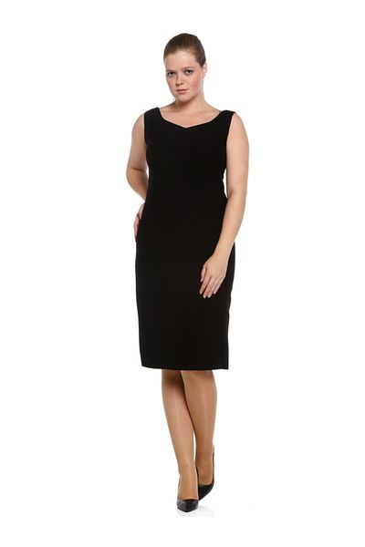 Nidya Moda Women's Black Wave Collar Evening Dress 4065KS