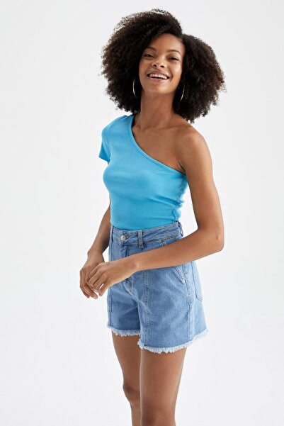 DeFacto Slim Fit Basic Tek Omuzlu Tişört