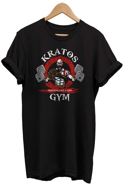 remonz Kratos Gym εμπριμέ 100% βαμβακερό μπλουζάκι Oversize Μπλουζάκι μεγάλου μεγέθους