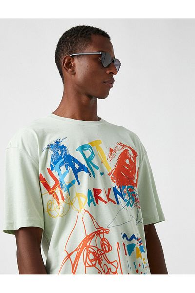 Koton Printed Basic T-Shirt Crew Neck