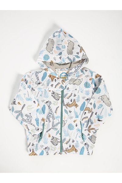 Melomio Baby Kids Hooded Waterproof Seasonal Waterproof Raincoat Combed Cotton Lined