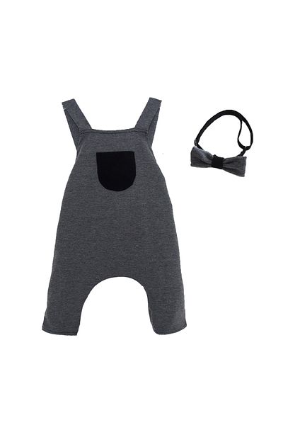 Shecco Babba Baby Shalwar Jumpsuit - Bow Tie Gray, Baby Boy Birthday Jumpsuit, Baby Jumpsuit Models