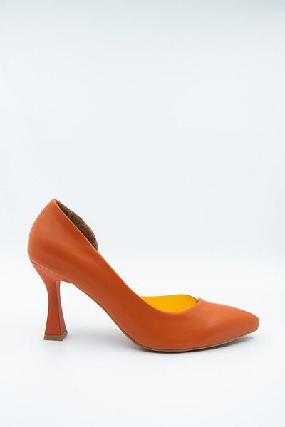 Modabuymus Pantofi portocalii cu toc Stiletto transparenti - Solus
