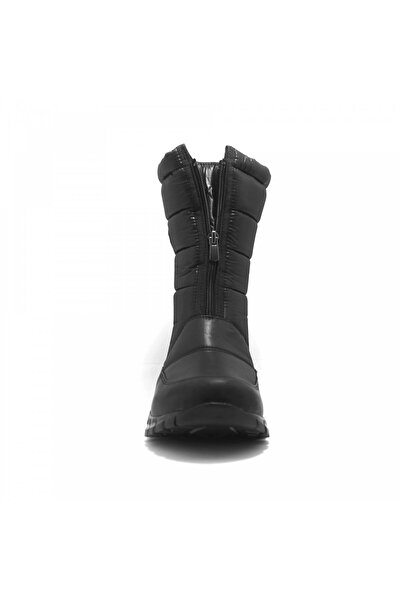 KHIONES Bayan Siyah Kar Botu Önden Fermuarlı