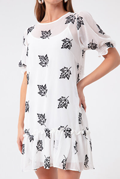 Lafaba Γυναικείο μίνι φόρεμα με λευκό σχέδιο