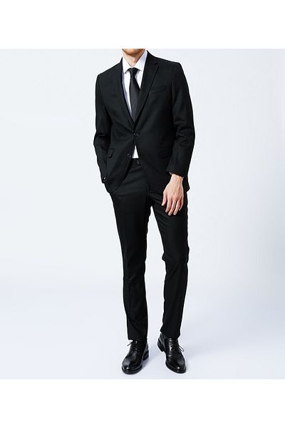 Querinca Black Classic Suit (Collar Ornament and Tie Gift)