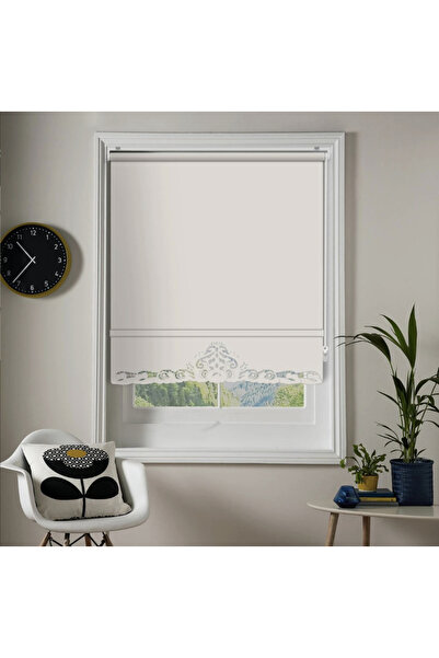 Dönmez Perde Nakış Işlemeli Stor Perde (SAFRANBOLU MODEL- KREM RENK)