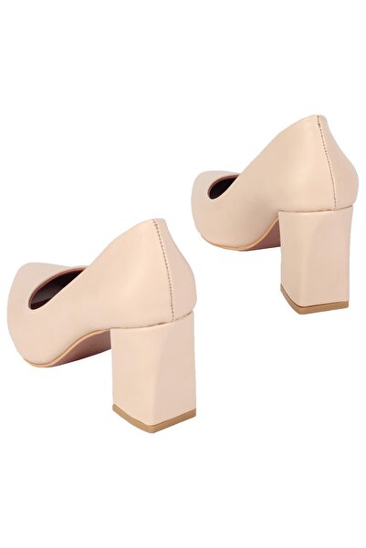 Modabuymus Nude Stiletto Thick Heeled Shoes - Erkly