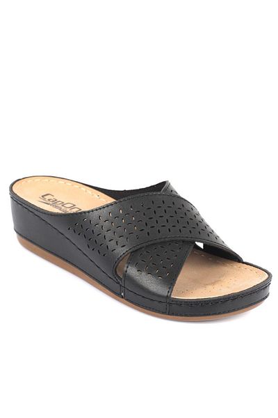Capone Outfitters Capone Z0530 Schwarze, bequeme, anatomische Hausschuhe mit Kreuzriemen für Damen