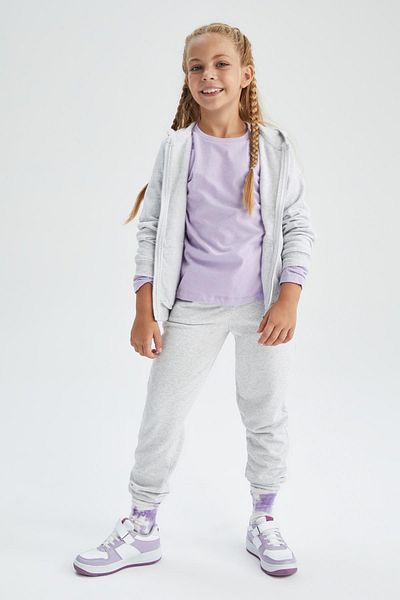 DeFacto Girl's Hooded Cardigan with Thick Fabric and Soft Furry Inside