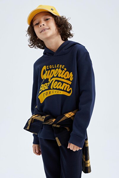 DeFacto Світшот для хлопчика з капюшоном комфортного крою