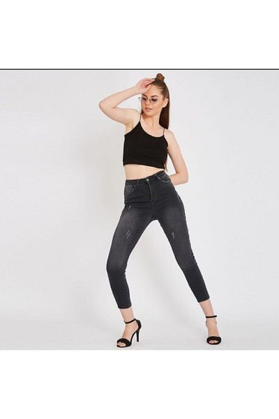 TRENDNATUREL Olivia Blue Lycra Nailed Skinny Jeans - Dimensiune Pictură disponibilă