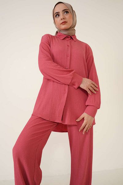 Bigdart T5858 Gestricktes Hijab-Doppelset – Dusty Rose