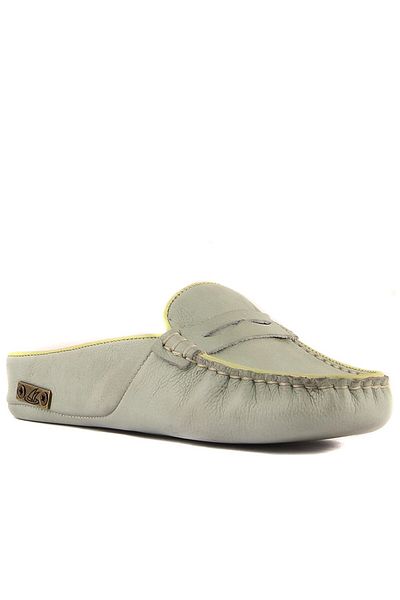 SailLakers - Light Green Leather Women's House Slippers