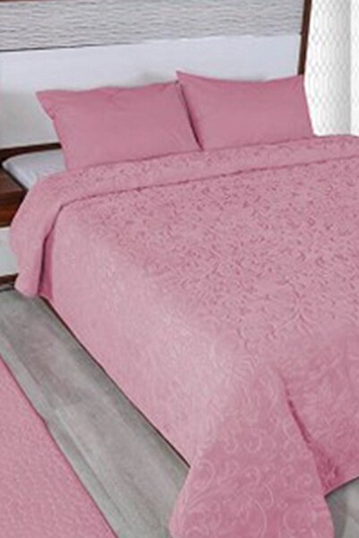 Dinarsu Romance Çift Kişilik Embos Vizon Battaniye Gül Kurusu