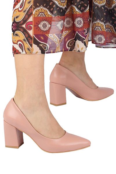 Modabuymus Powder Stiletto Thick Heeled Shoes - Erkly