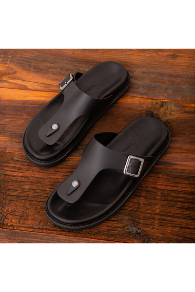 Tamer Tanca Ανδρικές σαγιονάρες από γνήσιο δέρμα 876 05 Erk Trlk Y22