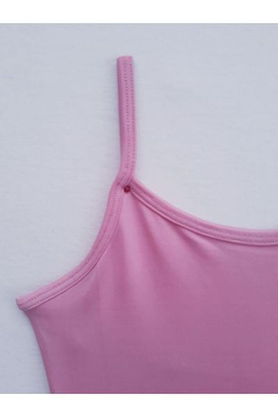 LULLY KİDS Girl's Pink Rope Strap Swimsuit