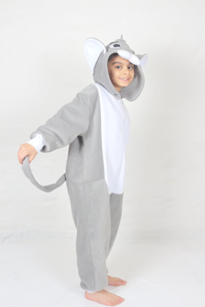 YÜSÜ Unisex Παιδική Στολή Γκρι Γάτα Τομ Στολή Ζώων