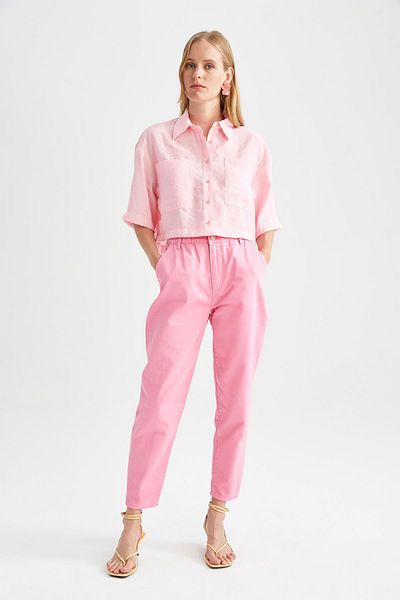 DeFacto Crop Tensel Short Sleeve Shirt