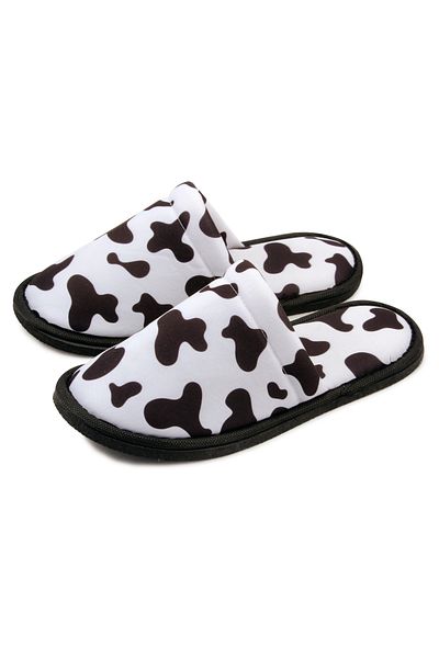 Chochili Παντόφλες σπιτιού με μαλακή σόλα Unisex White Cow