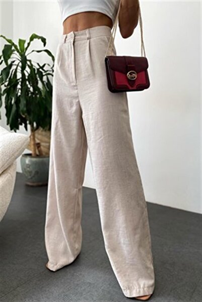 Neqru Λινό παντελόνι Τα Ultra High Waist Palazzo