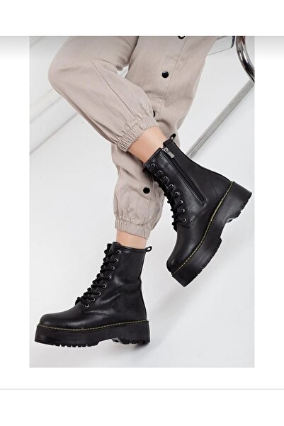 Modavien Dámské šněrovací černé boty Martines