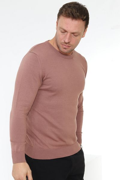 Matte Πλεκτό πουλόβερ Crew Neck Berlin - Οργανικό βαμβάκι, Dusty Rose