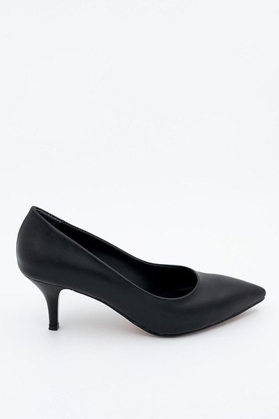 Modabuymus Women's Black Matte Low Heel Stiletto Shoes - Candy