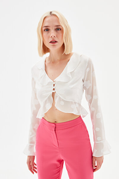 adL Bluză cu croială relaxată cu volane