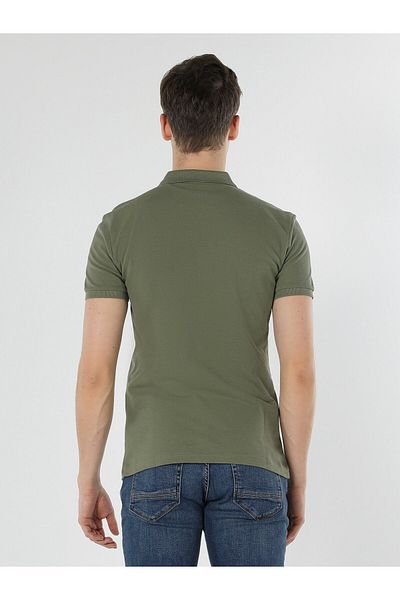 Colin's Slim Fit Polo Collar Male Open Khaki Polo Short Sleeve