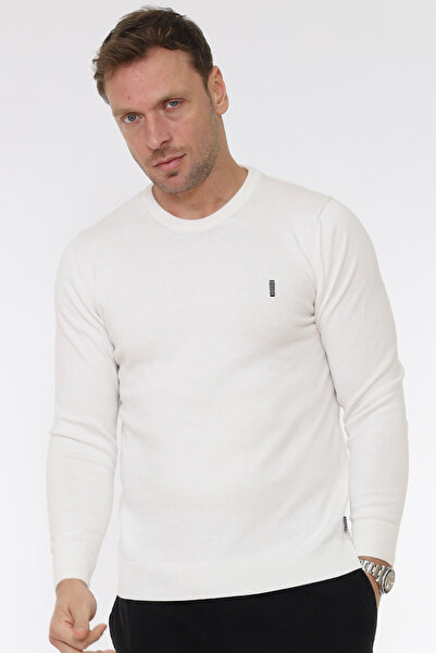 Matte Berlin Crew Neck Basic Organic Cotton Ecru Knitwear Sweater