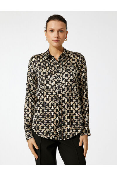 Koton Geometrik Desenli Cepli Gömlek