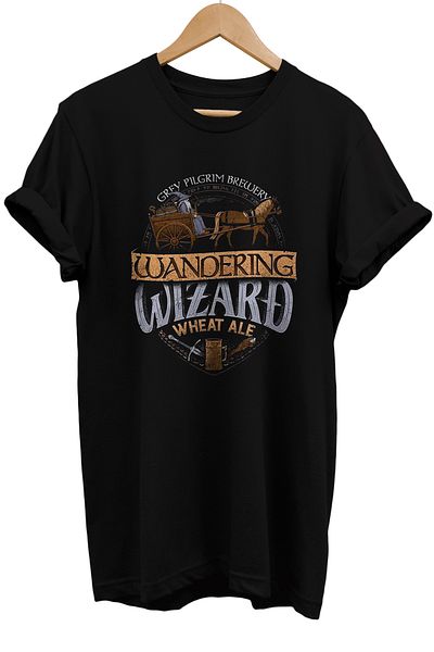 remonz Lotr Lord of the Rings Gandalf εμπριμέ 100% βαμβακερό μαύρο μπλουζάκι