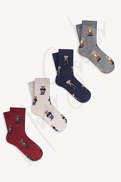 Mono Socks Детски чорапи Мечета от 4 бр