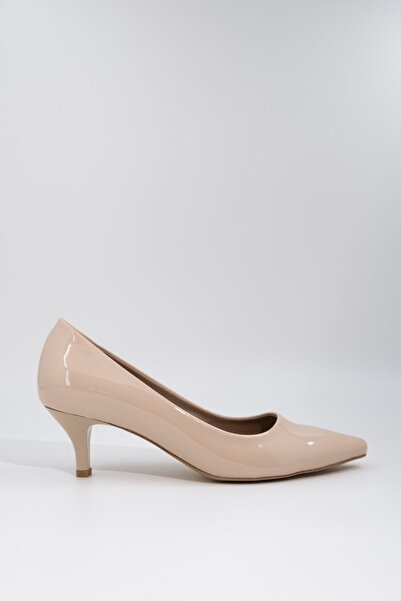 Modabuymus Women's Leather Patent Leather Short Heeled Stiletto Shoes Candy