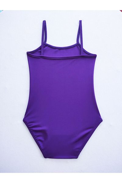 LULLY KİDS Lully Kids Girl's Purple Rope Strap Swimsuit