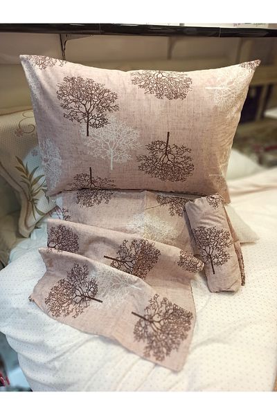 ŞENER HOME Double Cotton Life Tree Patterned 30 cm Corner Depth Elastic Sheet Set