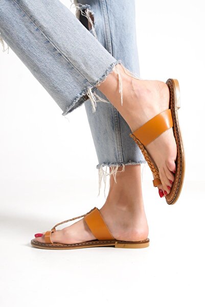 Capone Outfitters Capone Tan Women's Leather Slippers