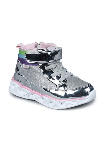 Jump 26962 Velcro Silver Color - Pink Girl's Sneaker Casual Sports Shoes