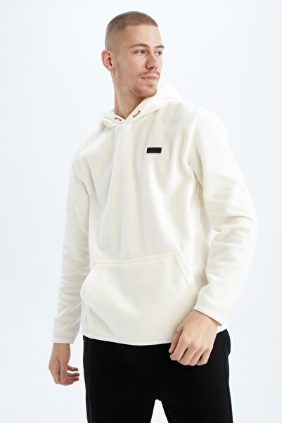 DeFacto Fit Standart Fit Kapüşonlu Polarlı Sweatshirt