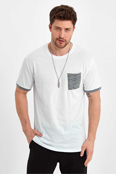 rammers Ανδρικό κοντομάνικο μπλουζάκι με τσέπη και λεπτομέρεια μανίκι, 100% βαμβάκι