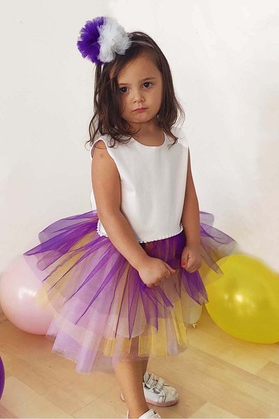 Shecco Babba Rochie tutu albă pentru fete Bandana, rochie albă pentru ziua de naștere, modele rochii pentru copii 1-10 ani
