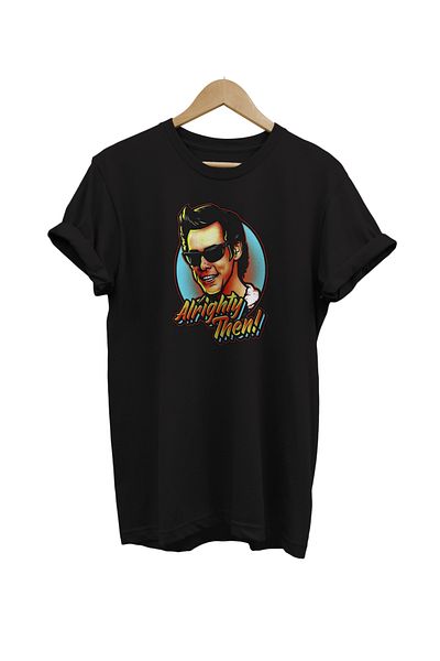 remonz Jim Carrey Alrighty Then Printed 100% Cotton Oversize T-shirt Μπλουζάκι μεγάλου μεγέθους