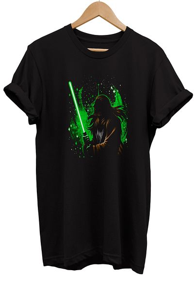 remonz Star Wars Star Wars Qui-gon Jinn εμπριμέ 100% βαμβακερό μπλουζάκι μεγάλου μεγέθους Μπλουζάκι μεγάλου μεγέθους