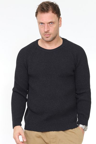 Matte Πλεκτό πουλόβερ Roma Crew Neck Sustainable Production Thessaloniki Knit Anthracite Melange