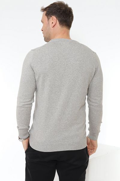 Matte Πλεκτό πουλόβερ Berlin Grey Melange - Crew Neck, Οργανικό Βαμβάκι